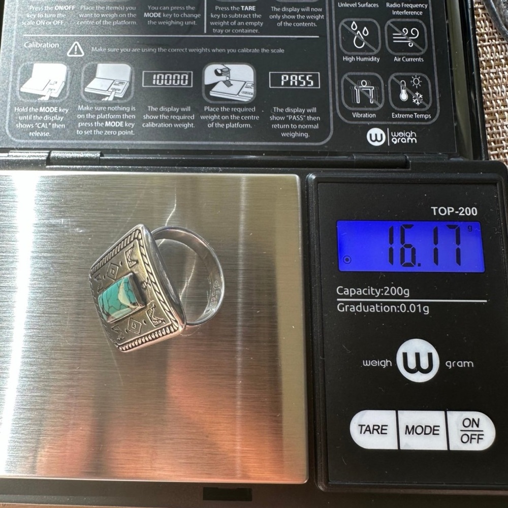 Turquoise And Silver Statement Ring - image 4